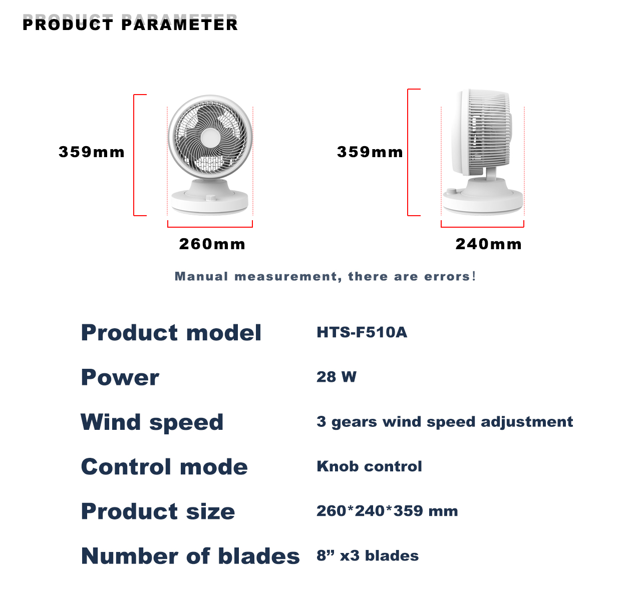 F510A circulator table fan specification F510A circulator table fan specification