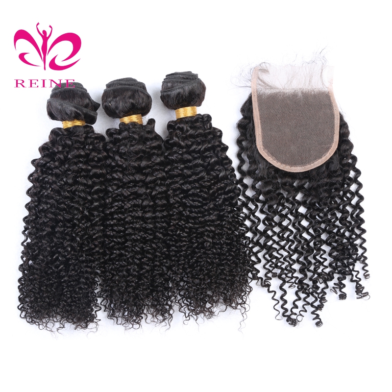 100% Unprocessed Wholesale Human Hair , Kinky Curl Virgin Brazilian Hair Extension With Brazilian Hair Closure