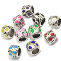 Enamel Heart Love Tube Shape Loose Charms European Bead Fit Bracelet Crafts