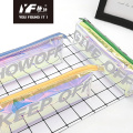 Popular simple color embroidery partysu pu pencil case