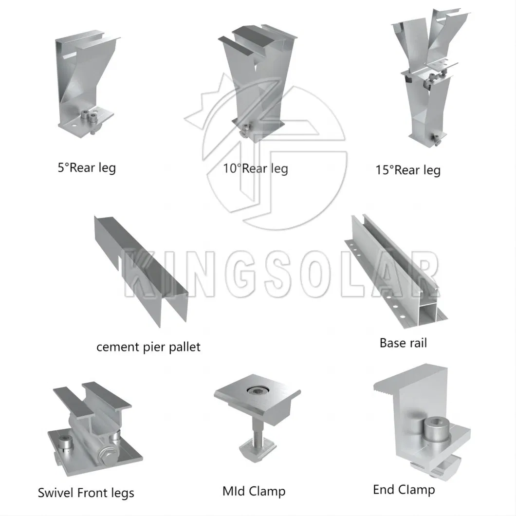 Flat Roof Ground Matrix Distributed Back-to-Back Angle Adjustable Solar Photovoltaic Mounting System