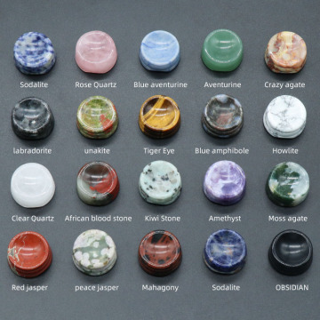 Natural gemstone recessed holder base for storing beads