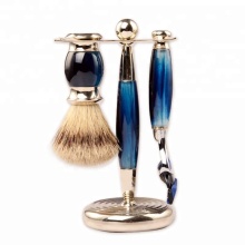Professional Blue Safety Razor Set with Resin Handle for Shaving