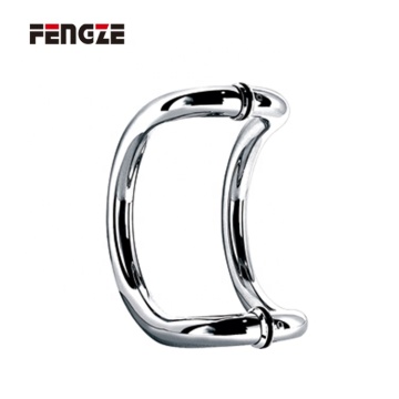 Arc-Shaped Back-to-Back Solid Glass Door Handle