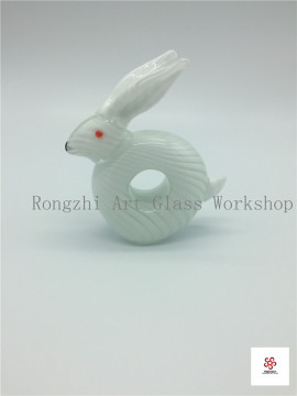 White Rabbit Glass Sculpture