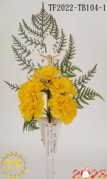 19" Yellow Carnation with Crucifix