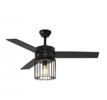 Black three blades ceiling fan with light