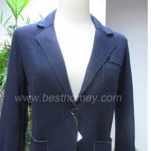 ladies wool blend coat knitted jacket blazer double face knitted fabric half lining