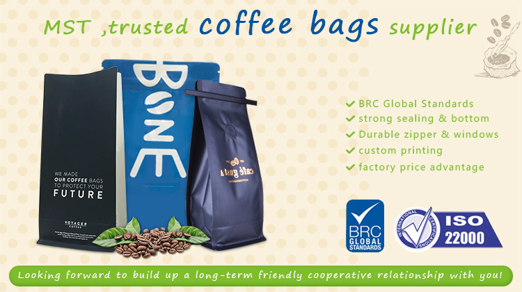 resealable top zip biotre coffee bags compostable