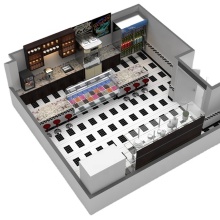 3D Design and Kitchen Equipment Layout for Commercial Ice Cream Makers Shop