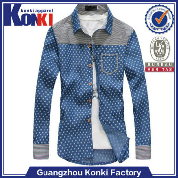 Diaphanous custom jeans men shirt