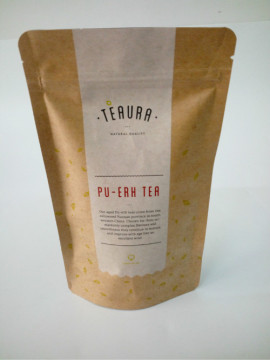 Matt Stand Up Pouch With Label For Tea