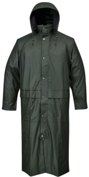 Waterproof PU Long Rain Jacket For Men