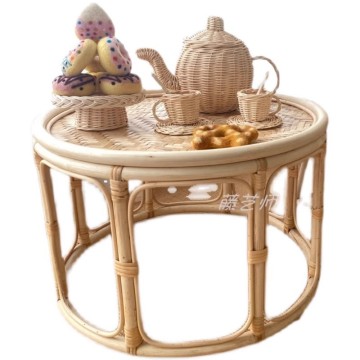 Mini Wicker Rattan Coffee Table for Kids