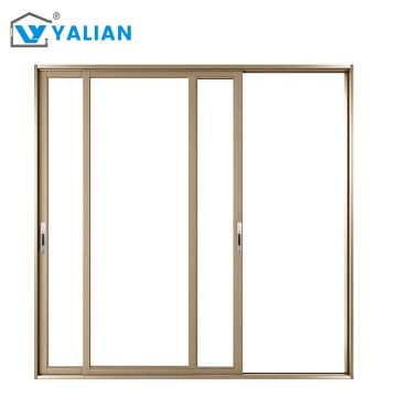 Double Track Aluminum Sliding Door Double Tempered Glazed