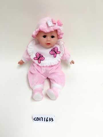 24" Bowknot Light Pink Baby Vinyl Doll