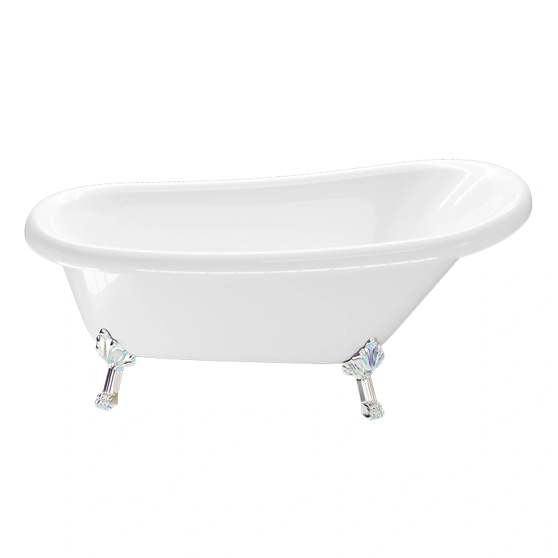 White Color Acrylic Classical Bathtub with Four Claw Feet