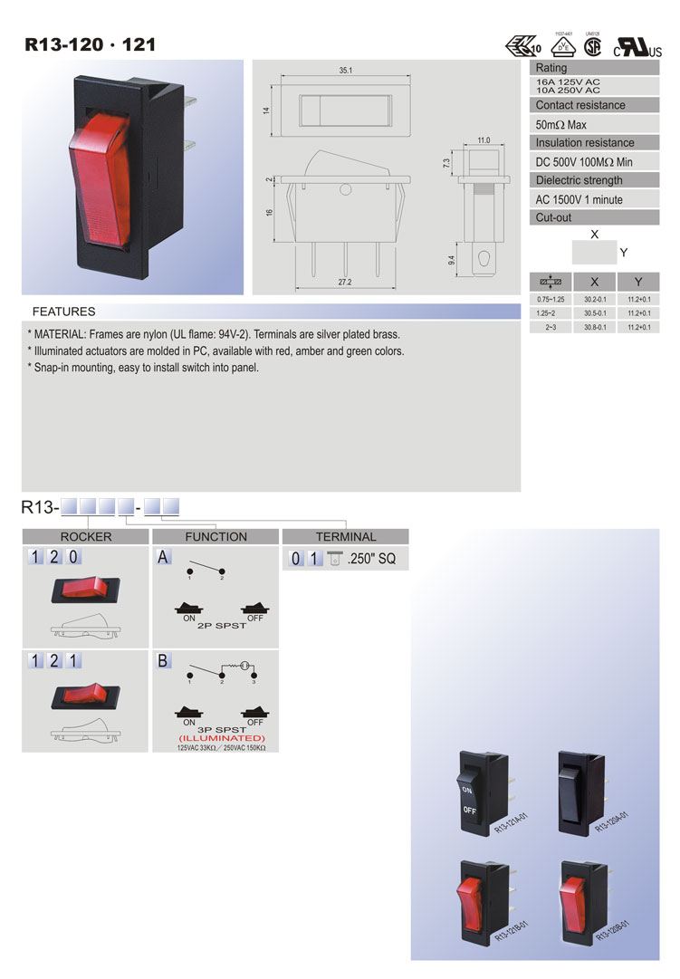 Waterproof Rocker Switch