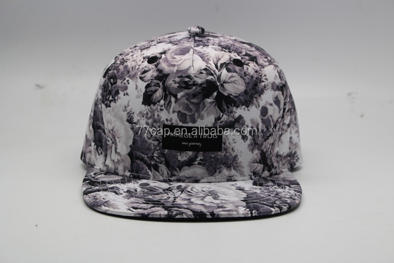 Hip Hop Style Cool Custom Sublimation Printed Flat Brim Bill Wholesale Hat and Cap