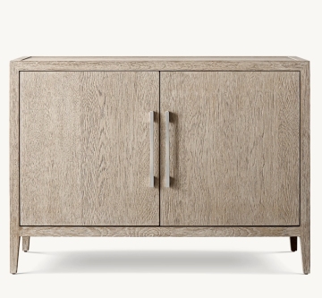 French Luxury Modern Oak Wood Double-Door Sideboard