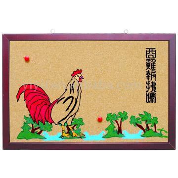 Notice Board with wooden frame