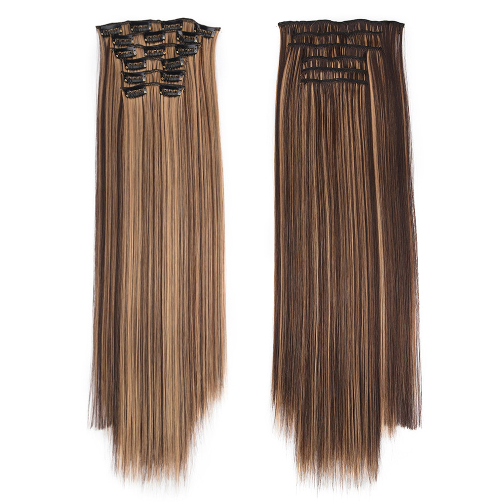 Factory Wholesale Price with clip synthetic hair Straight hair color available