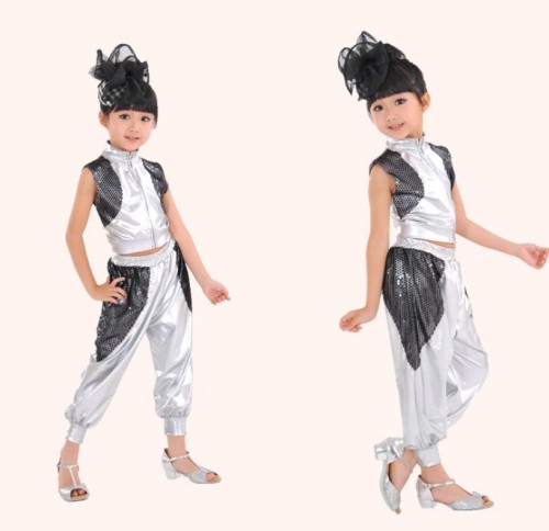Children's day sequins dance jazz girls costume china