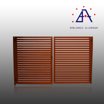 Brilliance Custom wood finish aluminum fence