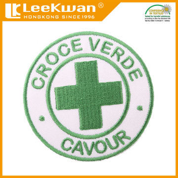 Cross plain design embroidery patch, high quality embroidery badge