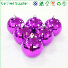 Milanda 2015 good quality Xmas ball cube plastic christmas bauble fushcia