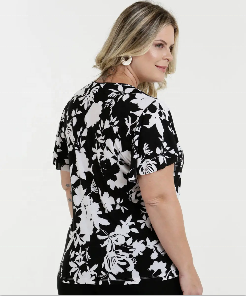 OEM Damenmode Plus Size Kurzarmbluse