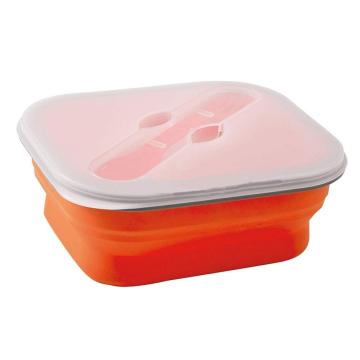 Boîte à lunch scellée de silicone de rectangle pliable de catégorie comestible