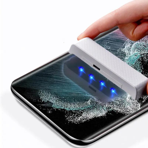 Cakupan penuh Protektor Layar Curing Samsung UV Debu Debu