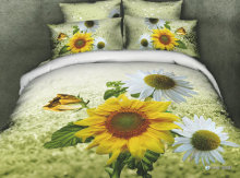 High Quality Cotton 3D printed Sunflower Bedding set, 3D printed Bedding set