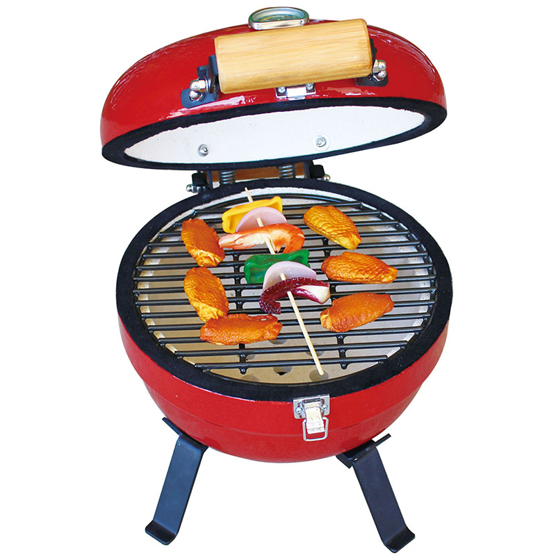 12inch mini kimado yai grill katika nyekundu.