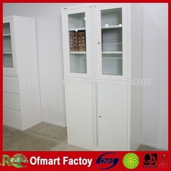 Glass door metal storage cabinet