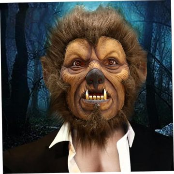 Scary Latex Werewolf Mask for Halloween Costumes and Parties