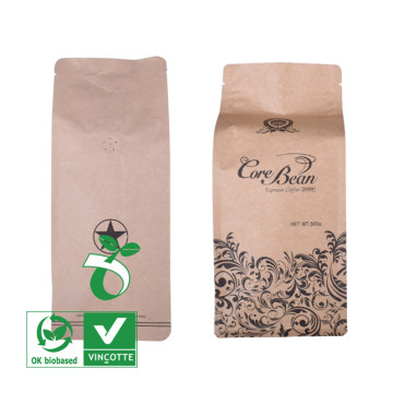 Sac à café biodégradable imprimé de 16 oz avec valve