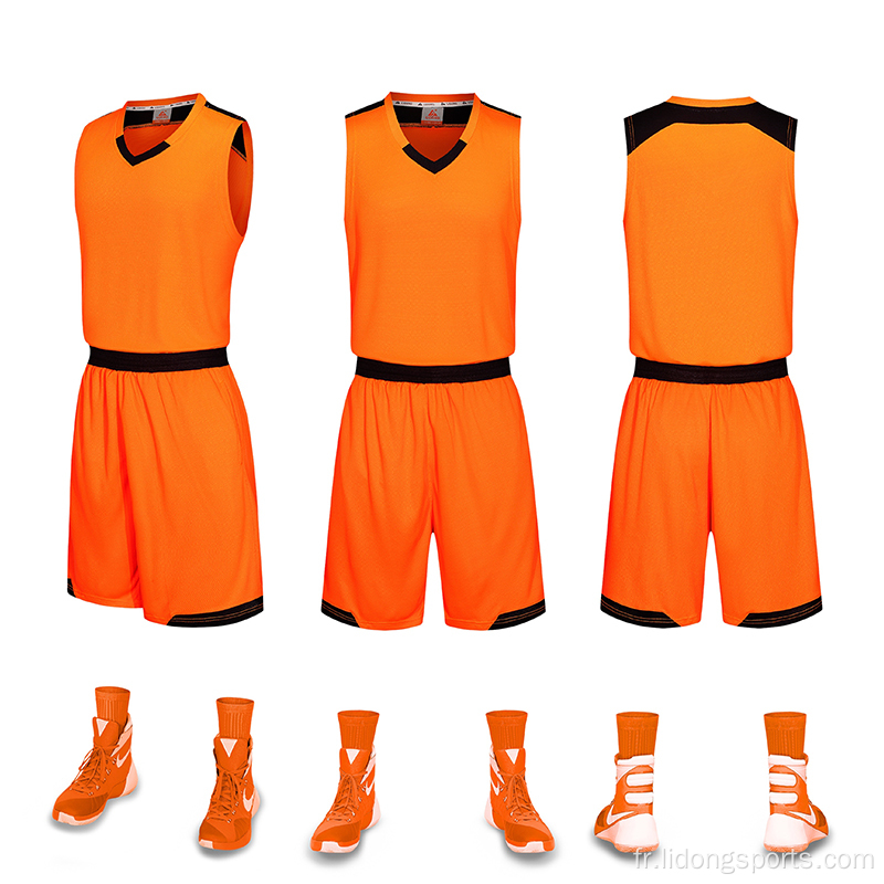 Polyester Sublimated Blank Basketball Uniforme en gros