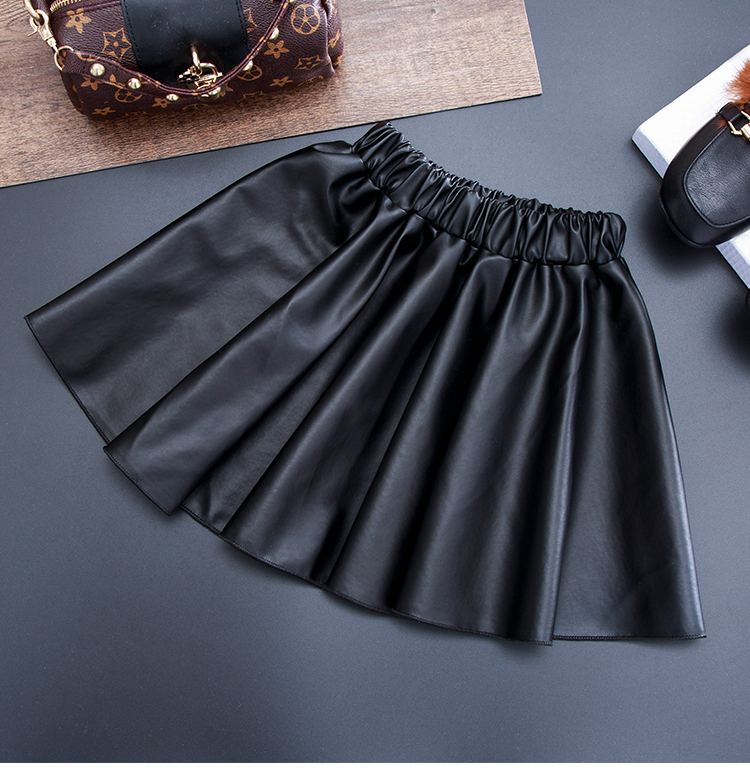 Toddler Kids Baby Girls Cute PU Leather Skirts