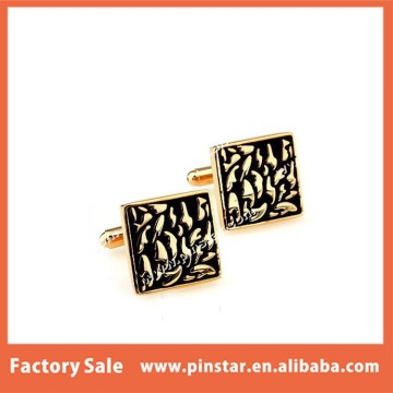 Customized High Quality Gold And Black Metal Cufflink