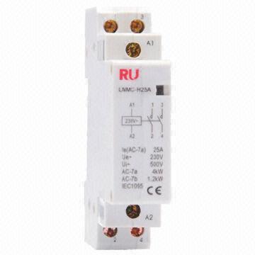 Modular Contractor with Up to 100A Rated Current, 1MU/2MU/3MU/6MU, 1 to 4-pole