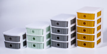 3 layers plastic tabletop storage drawers for office