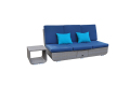 Sun Lounger 4-Position Adjustable Back Rests Sofa