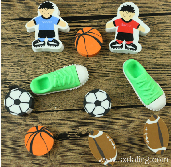 Blue Football Printing Erasers For Students