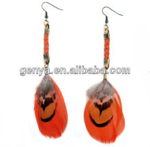 Fashion orange parrot feather Earring