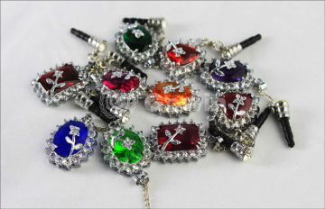 Fashion Mobile Phone Dustproof Plug With Diamond For Iphone