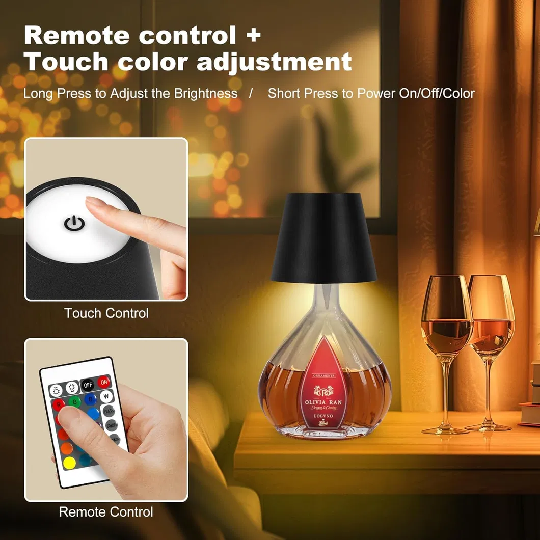 Modern Premium Touch Control LED Ambient Wine Bottle Stopper Lamp