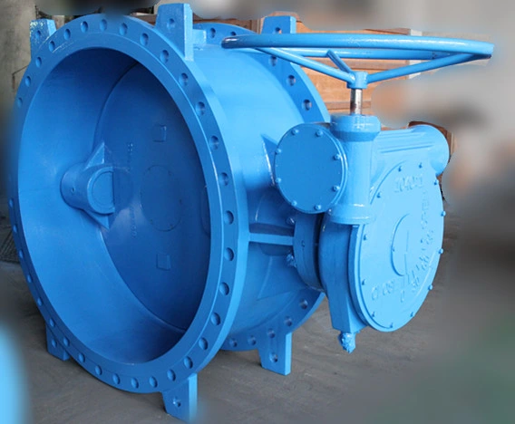 Double Eccentric Double Flange Butterfly Valve with Gearbox BS5163