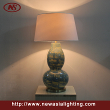 Blue and white Glass base table lamp fabric shade lamp for home decorate